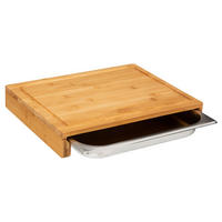 SCHNEIDEBRETT mit Edelstahl-Schublade, Bambus, 35 x 28 cm - Braun, Holz (28.2/35cm) - 5five Simply Smart