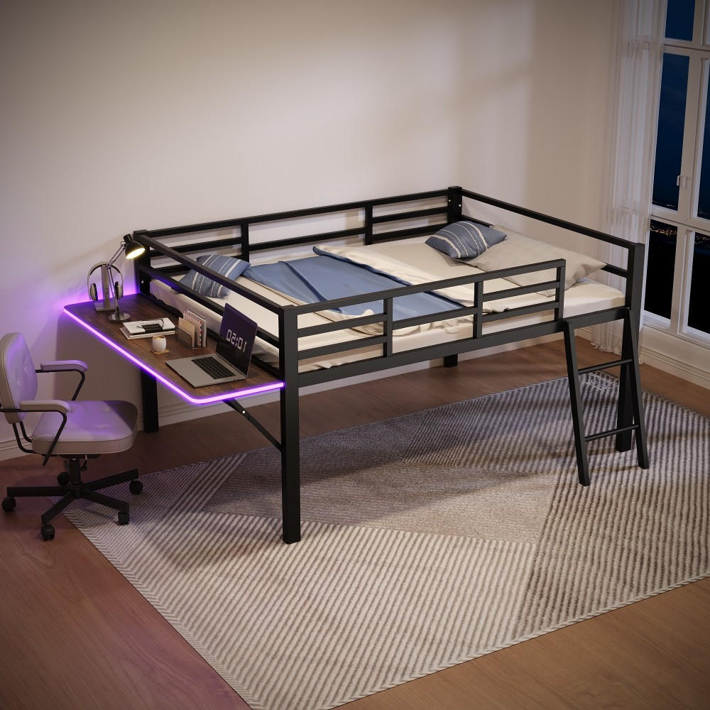 Thumbnail - Komhtom Metallbett, Schwarz, Metall, Vintage, 140x200 cm, Kinder- & Jugendzimmer, Kindermöbel, Kinderbetten, Hochbetten