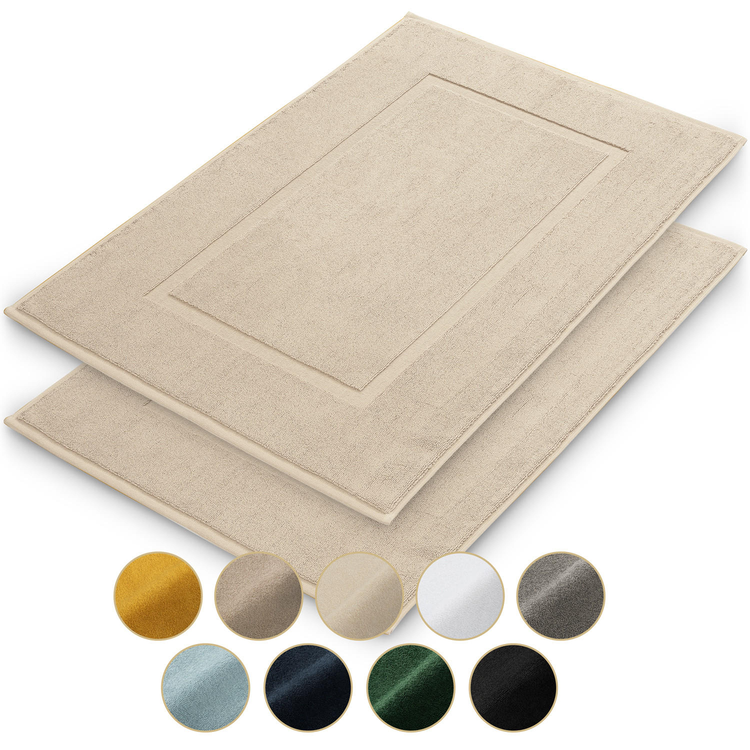 BADEMATTE Vilto 2er-Set, 50/80 cm, Beige - Beige, Textil (80/50cm) - Blumtal