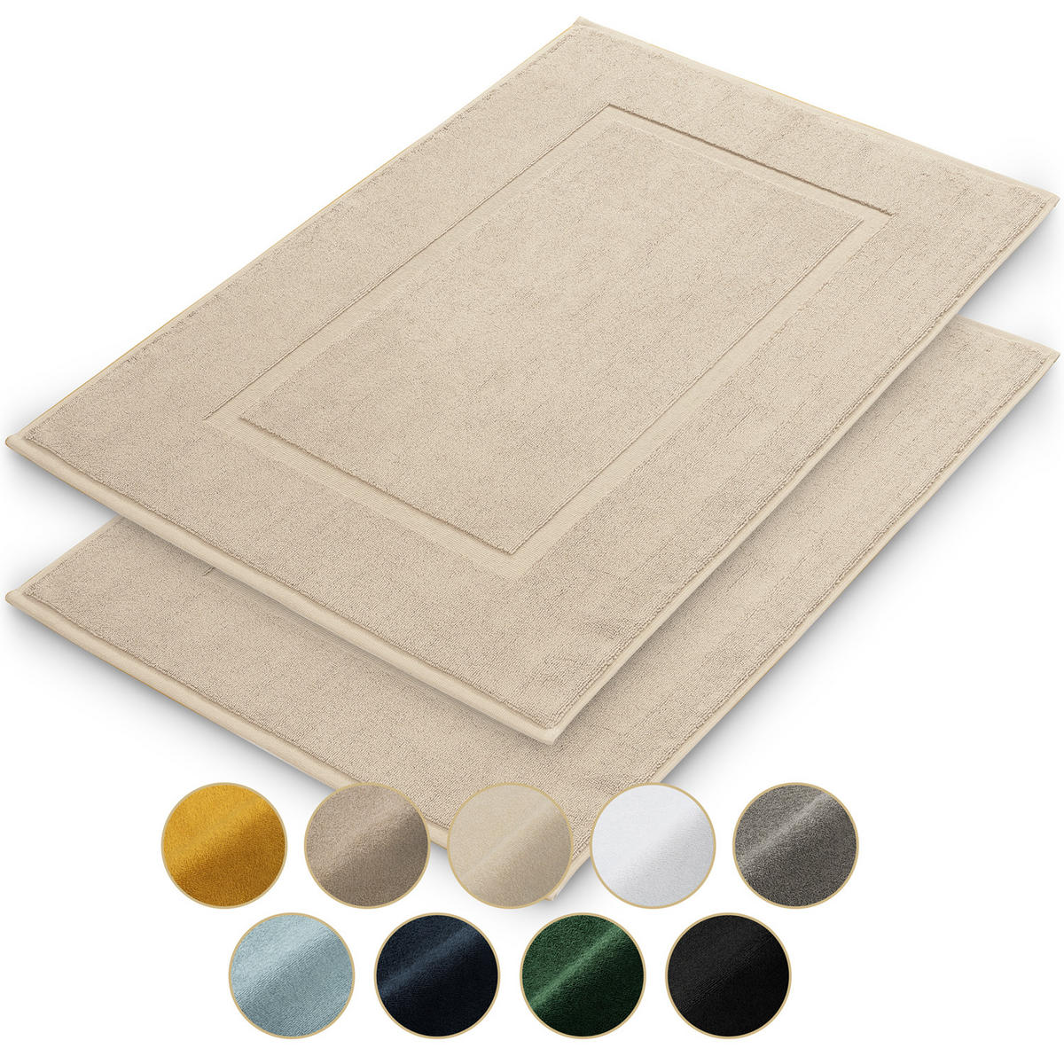 BADEMATTE Vilto 2er-Set, 50/80 cm, Beige - Beige, Textil (80/50cm) - Blumtal