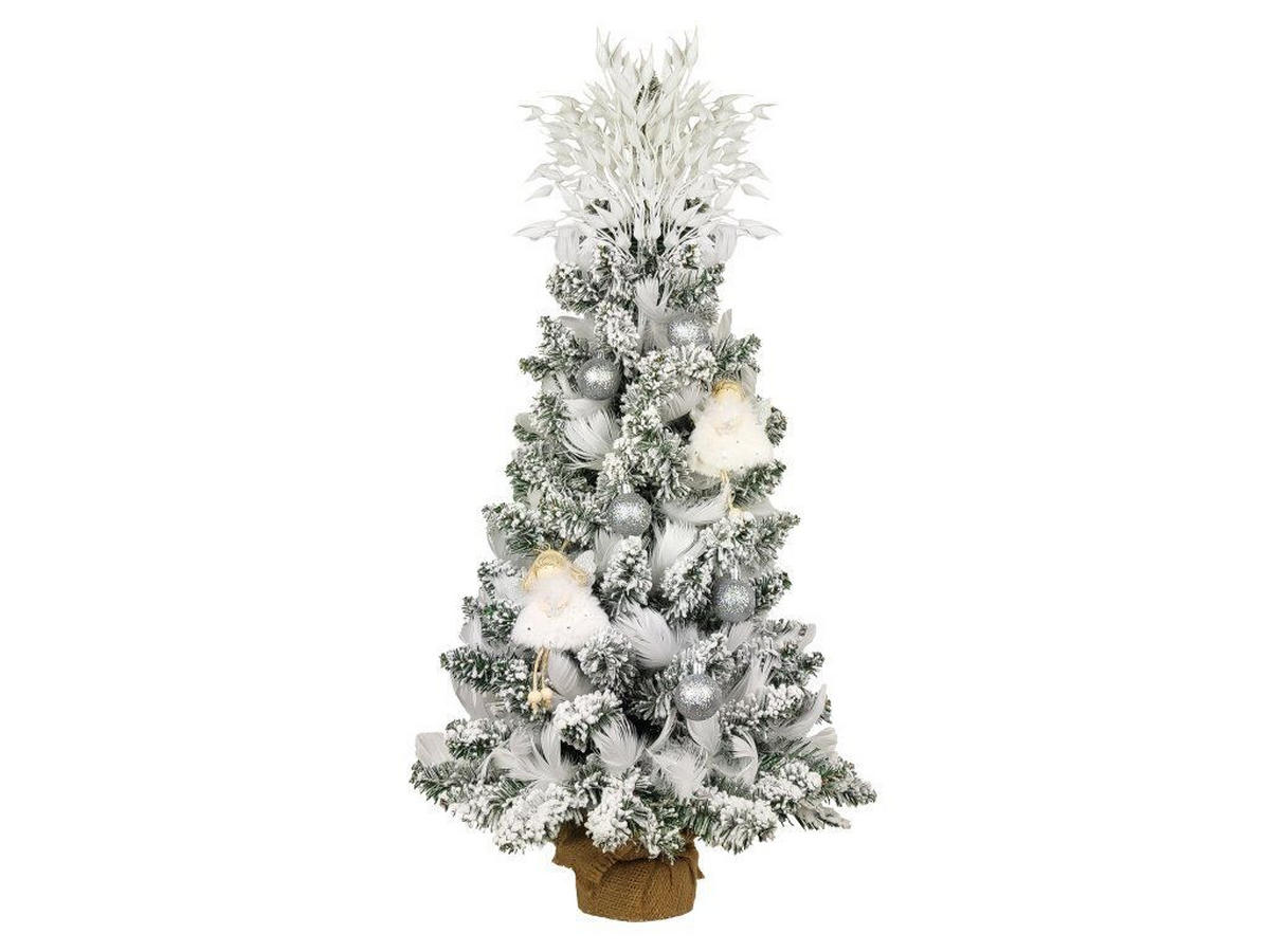 WEIHNACHTSORNAMENTE 12er-Set Ornamente silber mit Glitzer 4 cm - Silberfarben, Kunststoff (4/4/4cm) - LAALU