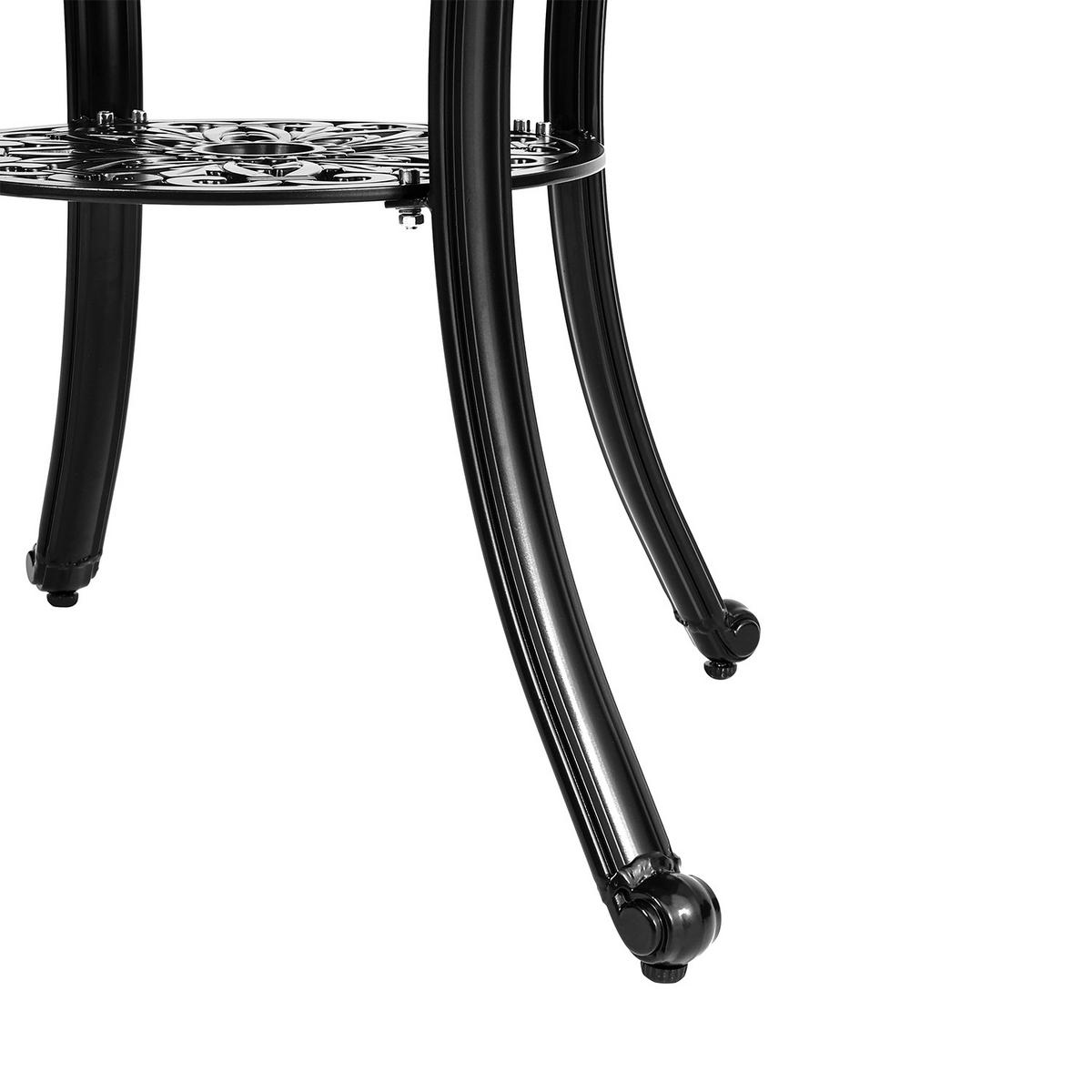 GARTENTISCH aus Gussaluminium in Schwarz Quadratisch 62,5 cm B × 62,5 cm T × 62,3 cm H - Schwarz, Metall (62.5/62.5/62.3cm) - Livingandhome