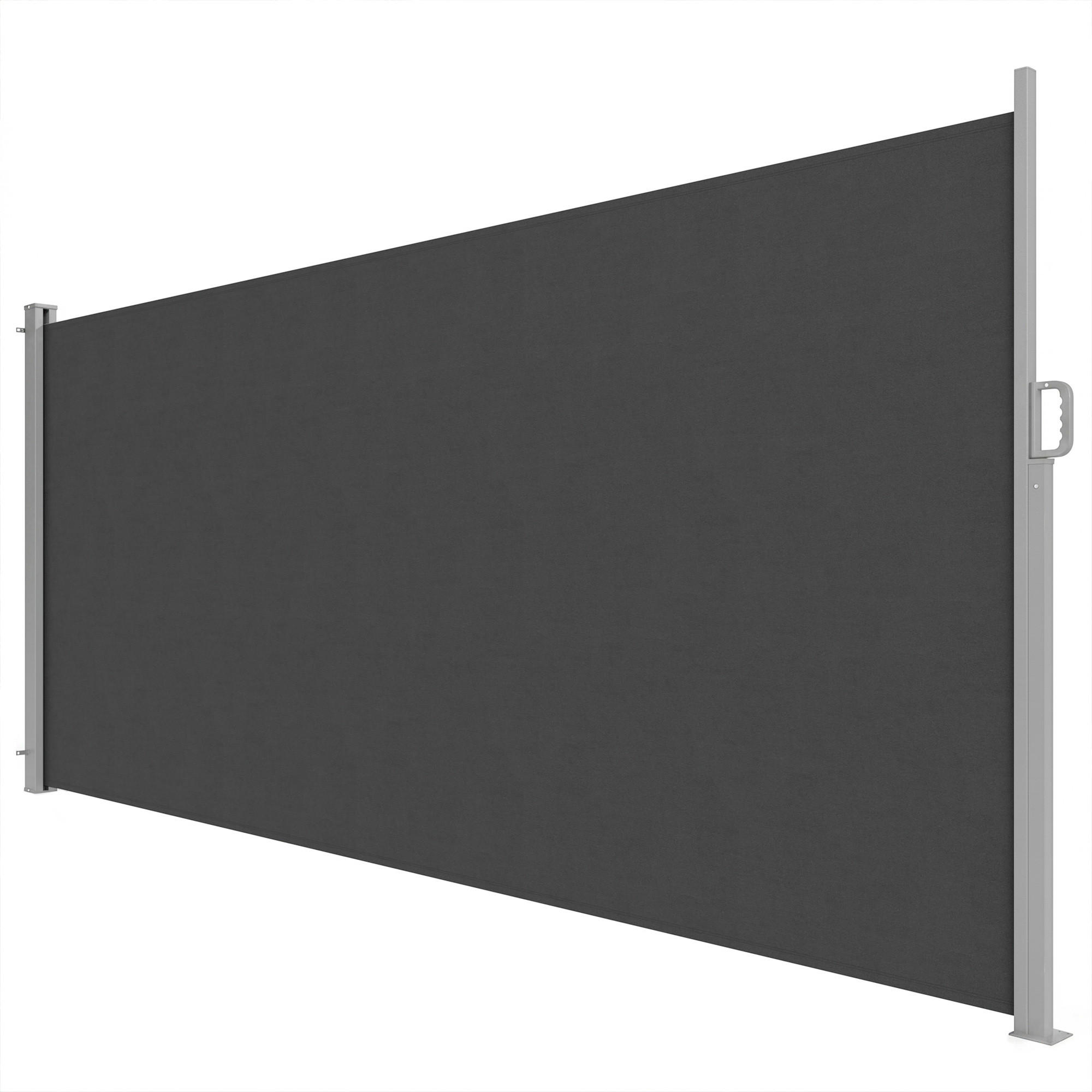 SEITENMARKISE DE-07470 Sichtschutz, wasserabweisend UV50+ Dunkelgrau - Dunkelgrau, Textil/Metall (5/185/420cm) - ComfortXL