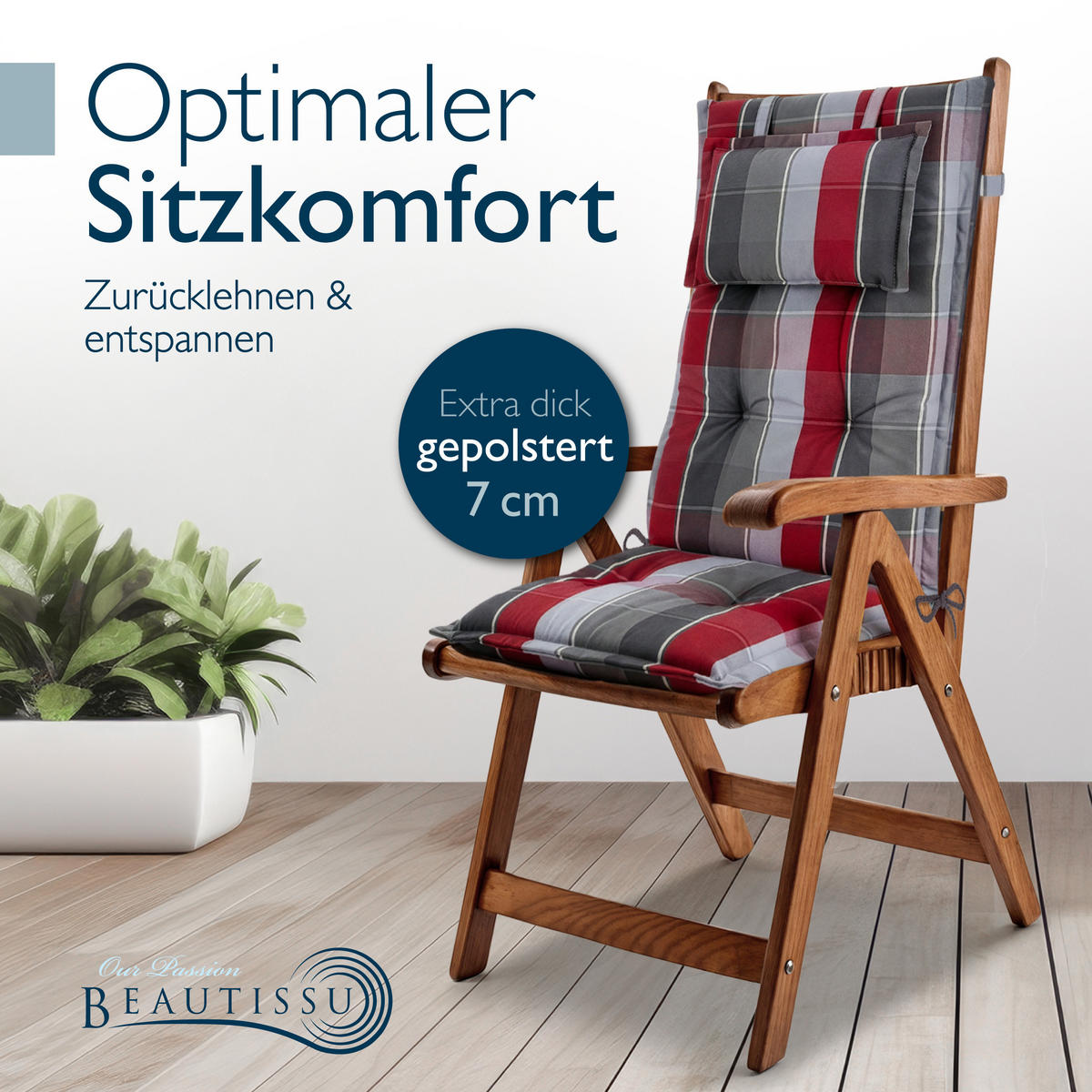 HOCHLEHNER Highlux HL 120x52x7cm Grau-Rot-Hellblau-Kariert (7tlg) - Hellblau, Textil (52/120cm) - Beautissu 
