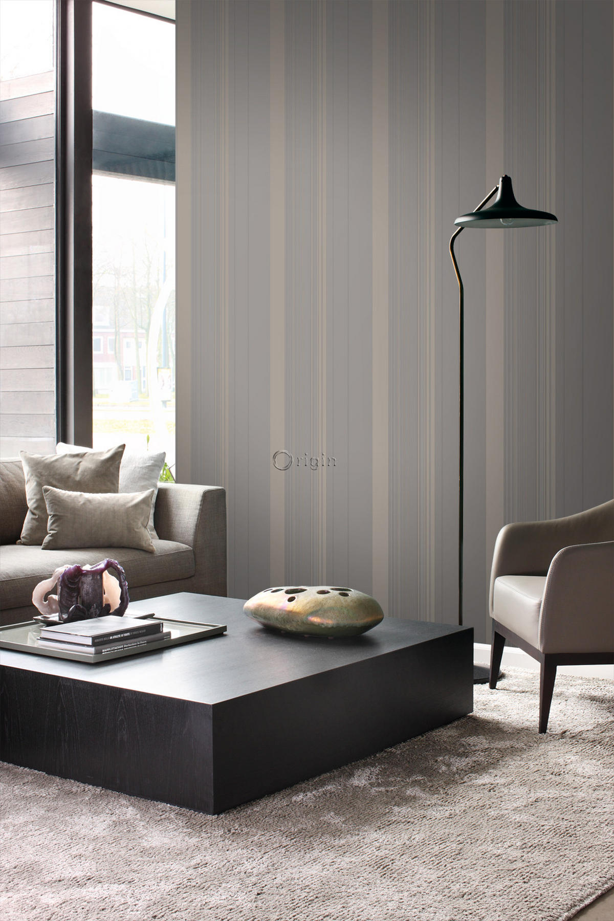 TAPETE Streifen 53 cm x 10.05 m - Gelb, Papier (53/1000cm) - Origin Wallcoverings