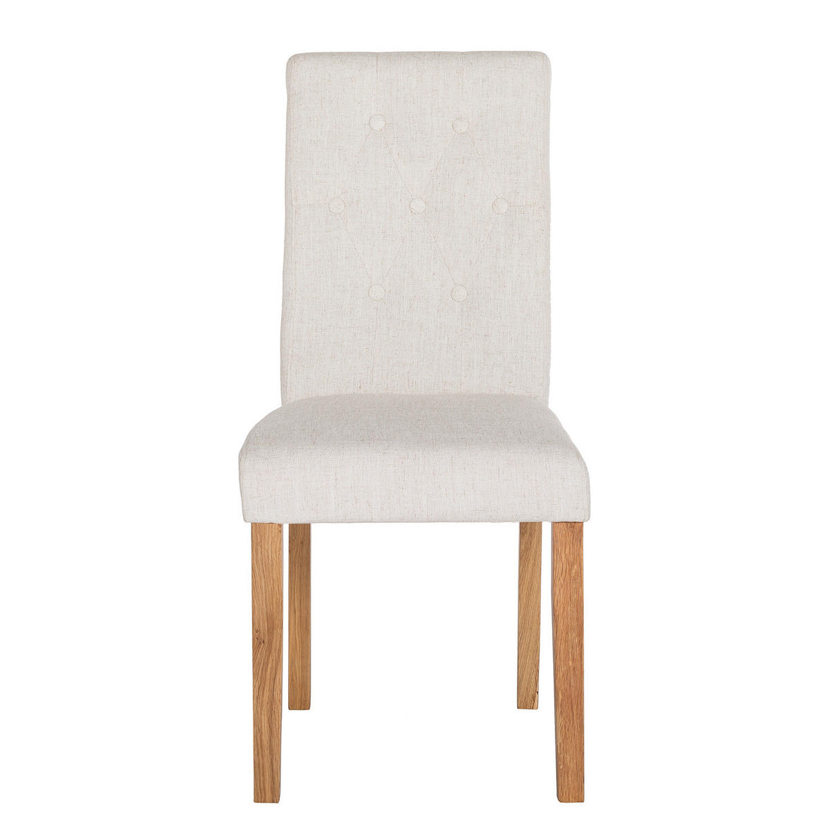 POLSTERSTUHL - Webstoff / Massivholz - Creme, Holz/Textil (45/95/60cm) - home24