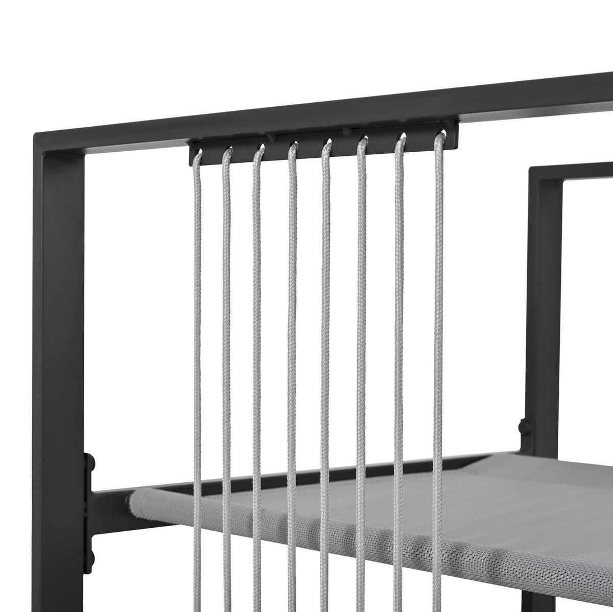LOUNGEGARNITUR 117/117 cm Schwarz/Weiß aus Metall mit Hartglas 7er Set - Schwarz, Metall - OKMYHOME