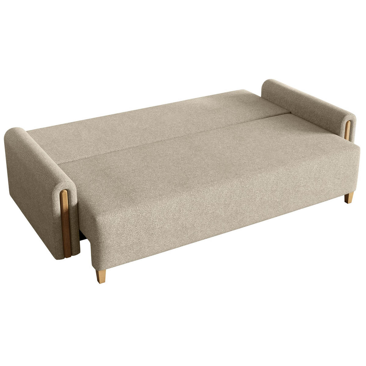 3-SITZER SCHLAFSOFA Majla Beige - Eichefarben/Beige, Holz/Textil (236/93/97cm) - Selsey