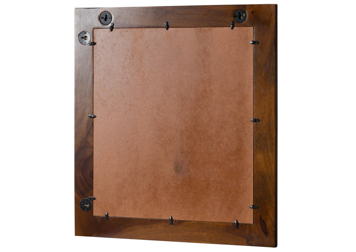 SPIEGEL Sheesham 60x3x65 walnuss lackiert TORONTO #314 - Dunkelbraun, Holzwerkstoff (60/65/3cm) - Massivmoebel24