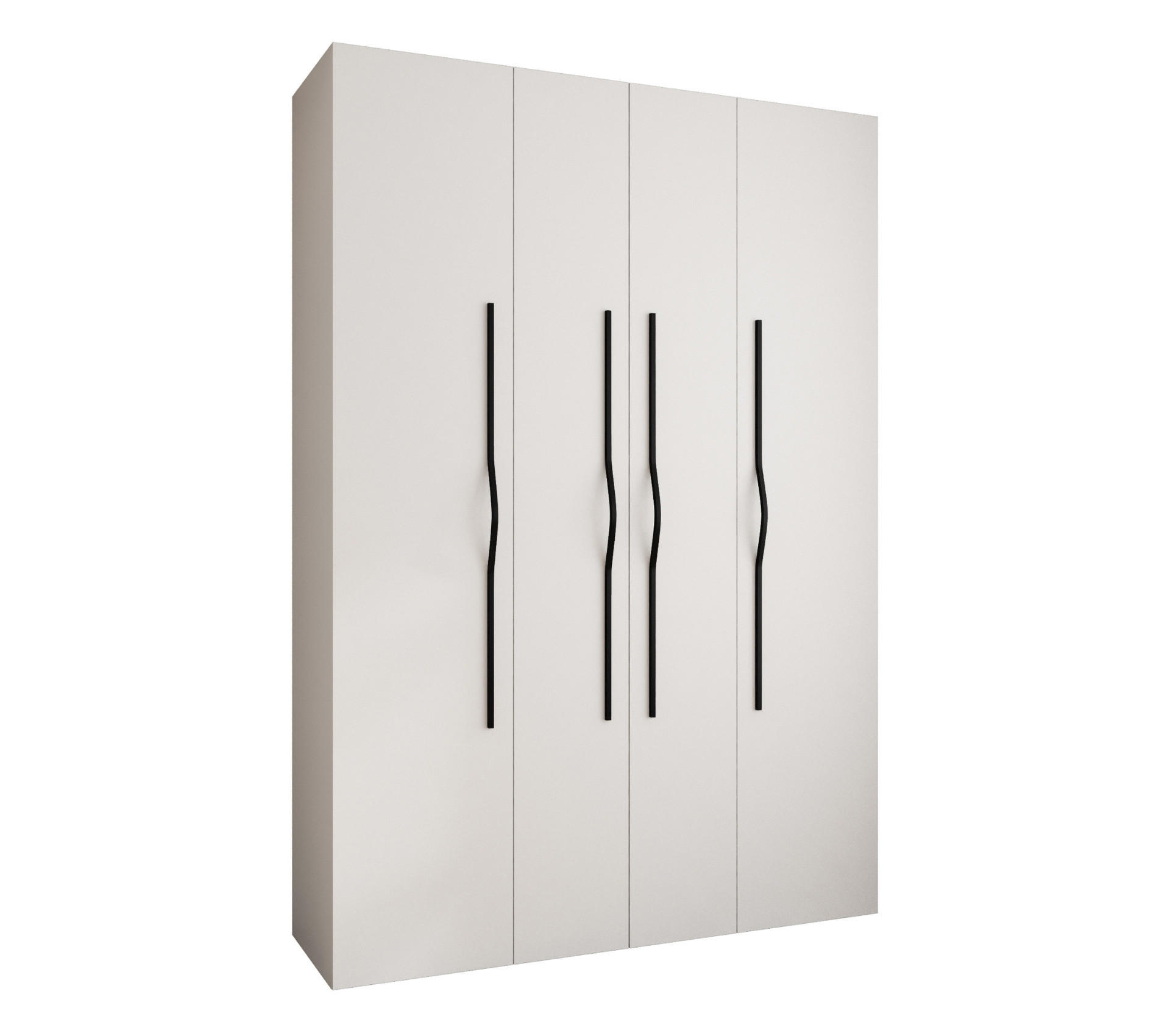 DREHTÜRENSCHRANK 245,5/170/50 4-türig - Schwarz/Weiß, Holz/Metall (170/245.5/50cm) - Abiks Möbel