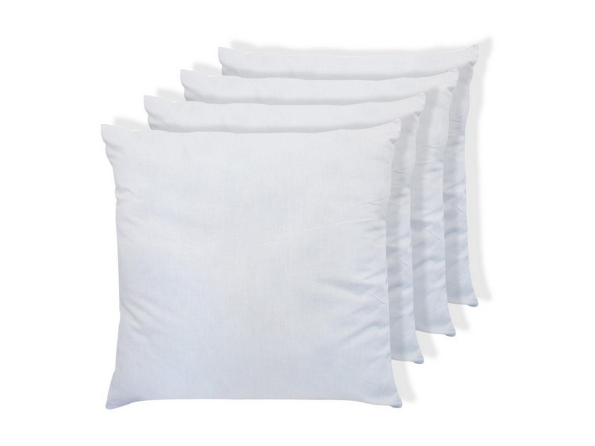 KOPFKISSEN 4er-Set - 400 gr - 60 x 60 cm - Weiß - TORIVIA - Weiß, Textil (60/60cm) - Vente-Unique