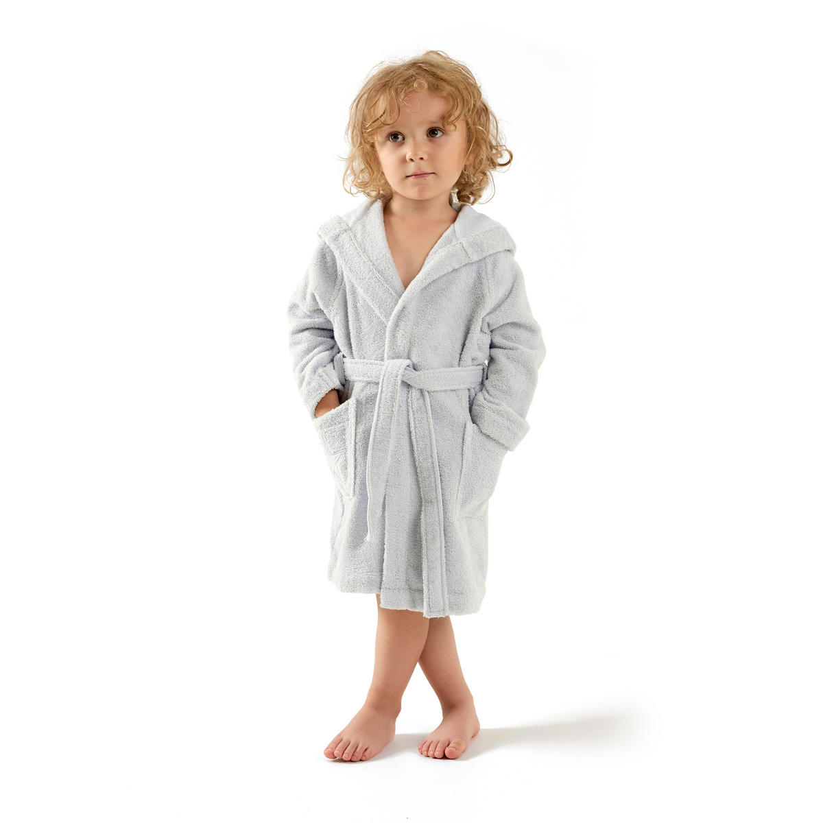 KINDERBADEMANTEL MIT KAPUZE STARS - Silberfarben, Textil (92null) - MÖVE
