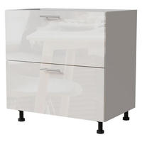 SCHUBALADENUNTERSCHRANK Essen D2A/90/1A Weiß Hochglanz / Weiß Matt 90 / 50 / 82cm - Weiß Hochglanz/Weiß, Holz/Holzwerkstoff (90/82/50cm) - Feldmann-Wohnen