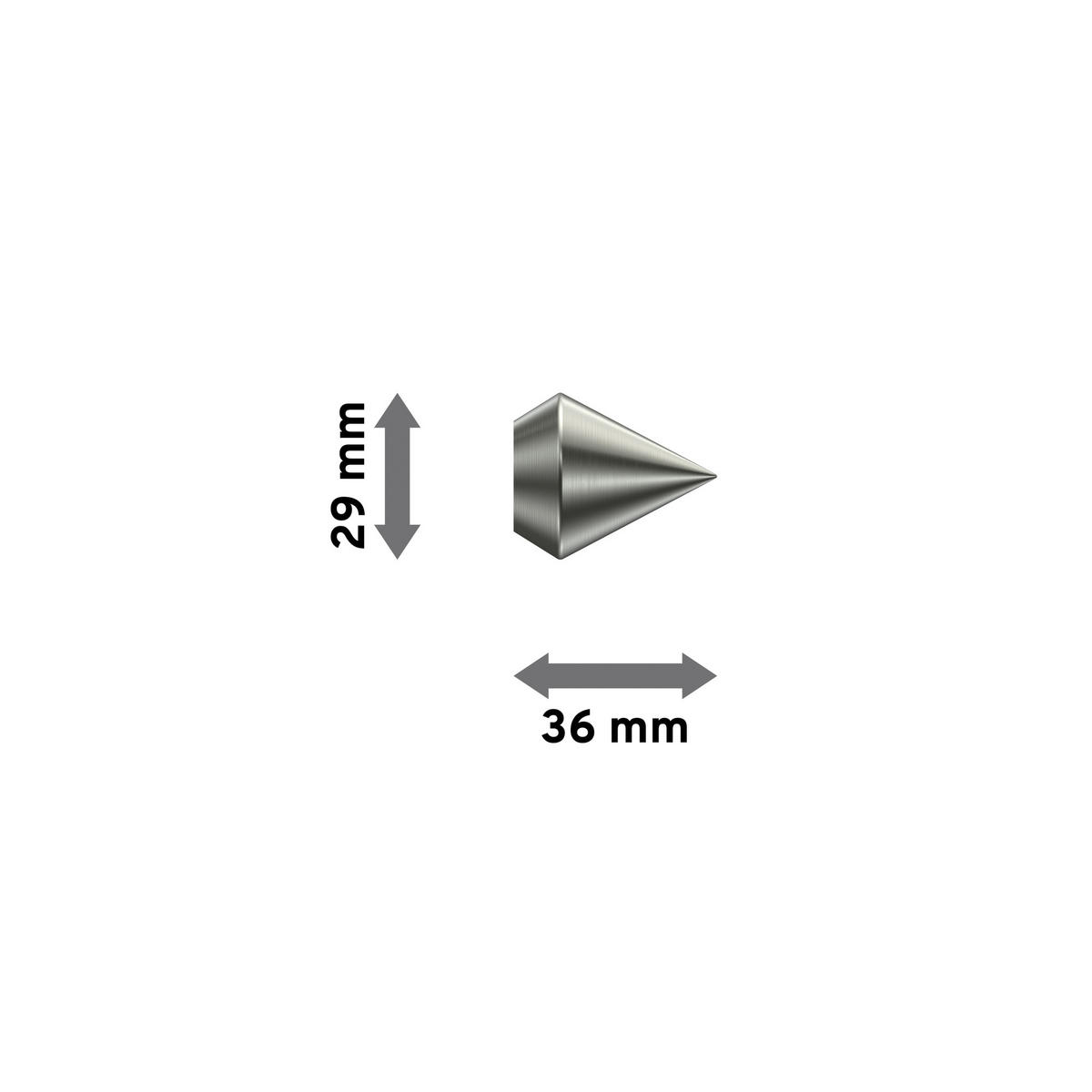 ENDSTÜCKE FÜR GARDINENSTANGEN 16 mm Ø, Castello Edelstahl-Optik, Packung 2 Stück - Edelstahlfarben, Metall (3.6/2.9/2.9cm) - INTERDECO