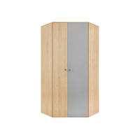 ECKKLEIDERSCHRANK Pixel PX2 - Eichefarben/Weiß, Holzwerkstoff (90/190/90cm)