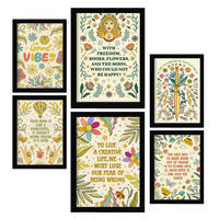 POSTER Set Mit 6 Abstimmungen Von Stimmung Der Brillanten Postersammlung Im Groovy Dekorative Für Zuhause Wandkunstdruck A3 & A4 Schwarzer Rahmen - Schwarz, Papier (29/3cm) - Nacnic