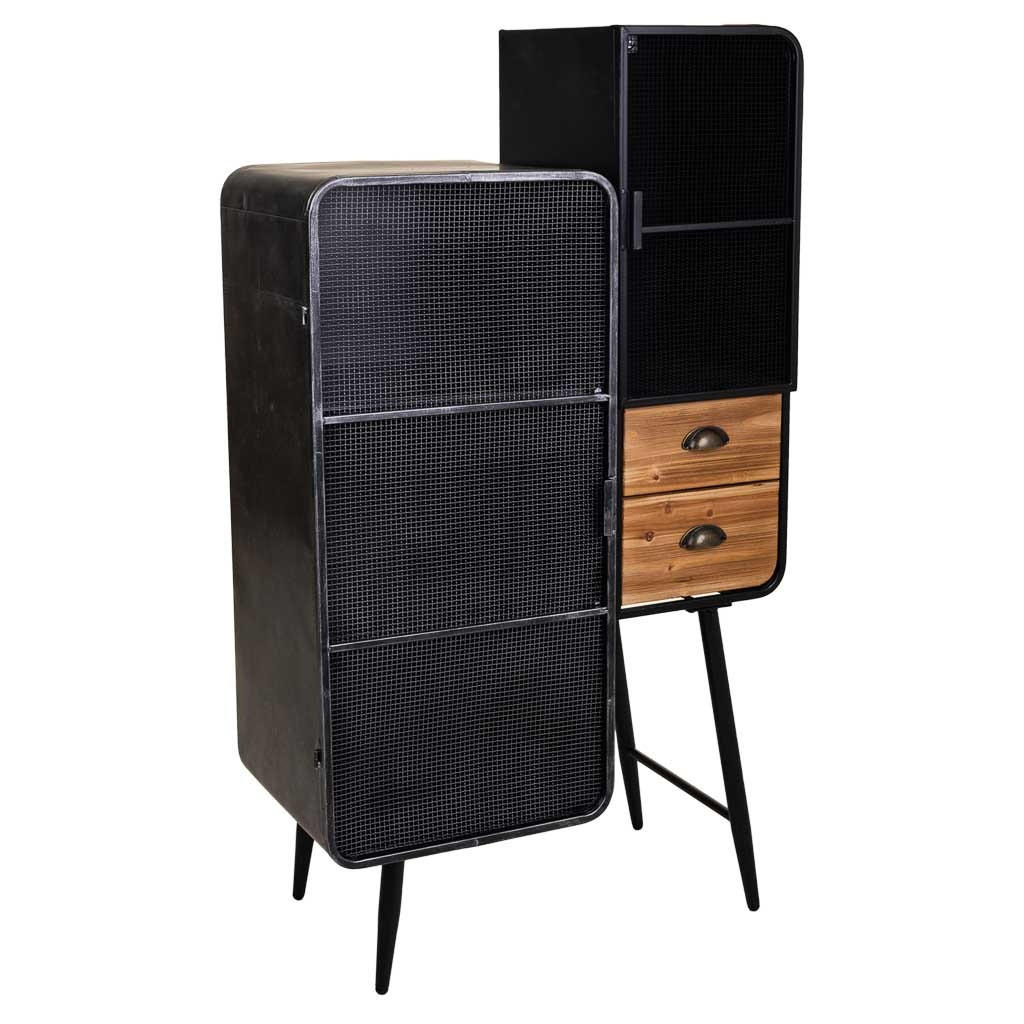 VITRINE aus Holz und Metall 76x41x135 cm - Multicolor, Metall (76/135/40.5cm) - Wanderlust