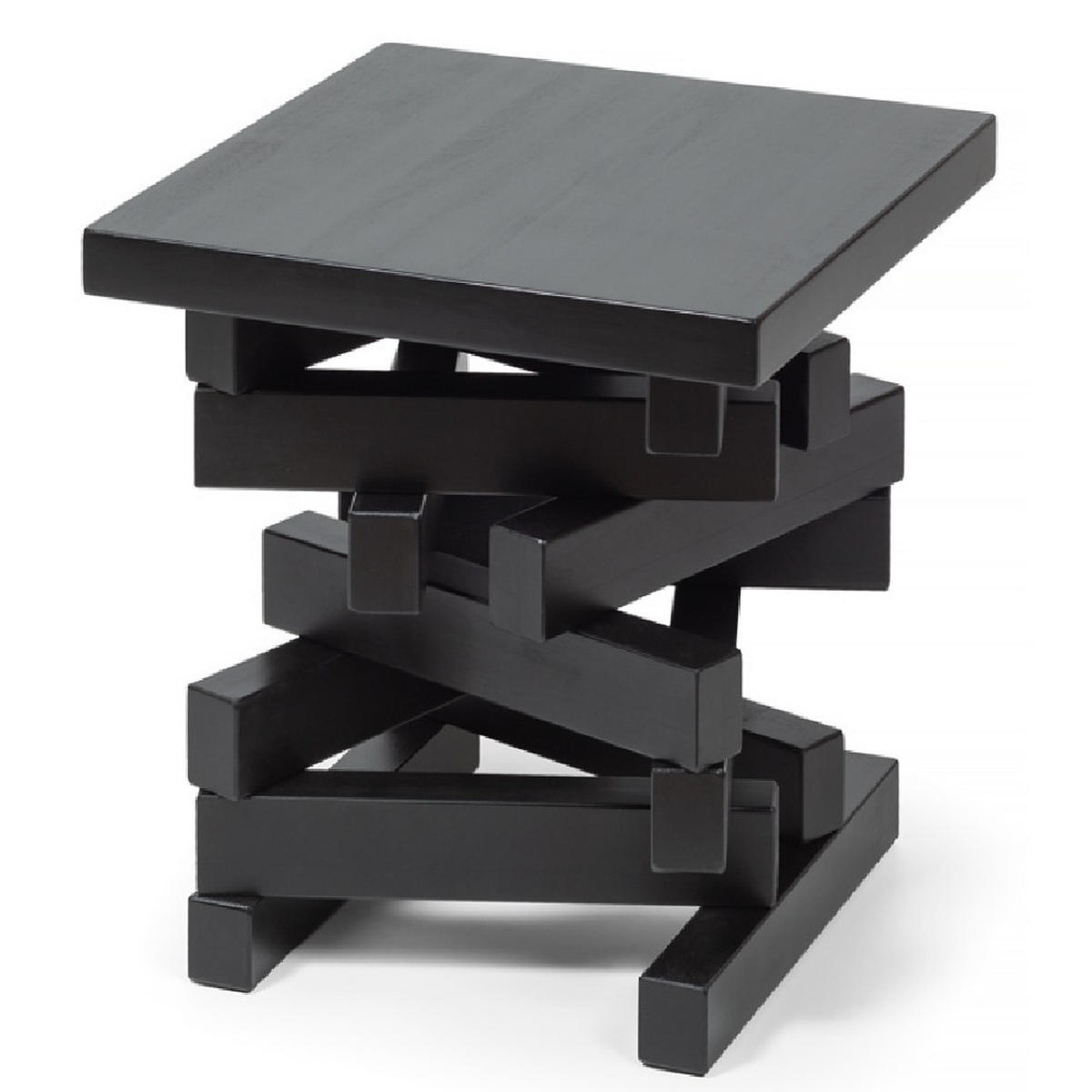 BEISTELLTISCH Oscar, schwarze Birke, 40/40/45 cm - Schwarz, Holz (40/40/45cm) - WOODEK
