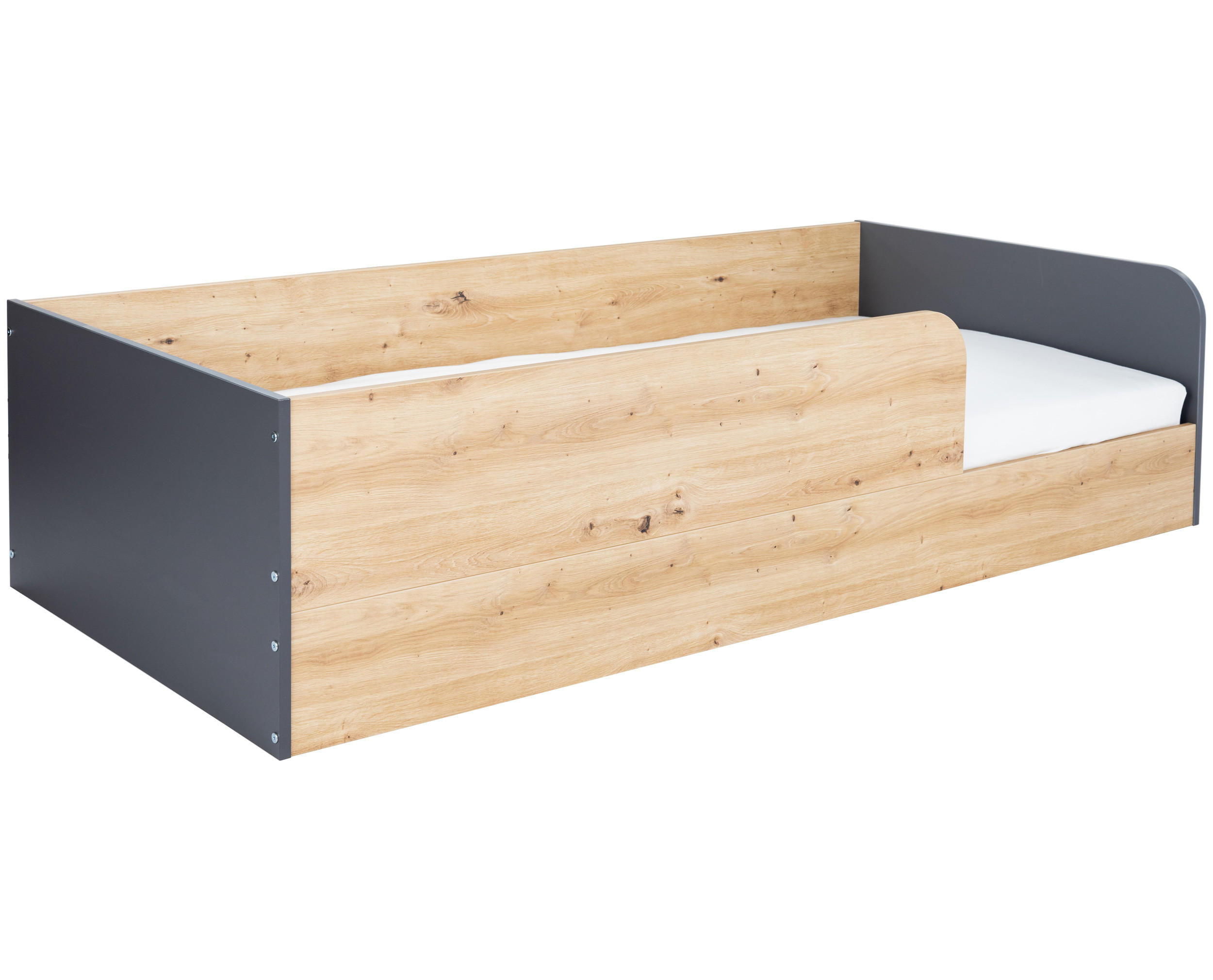 BODENBETT Alessio 90 x 200 cm - Anthrazit/Eiche Artisan, Holzwerkstoff (90/200cm) - arthur berndt