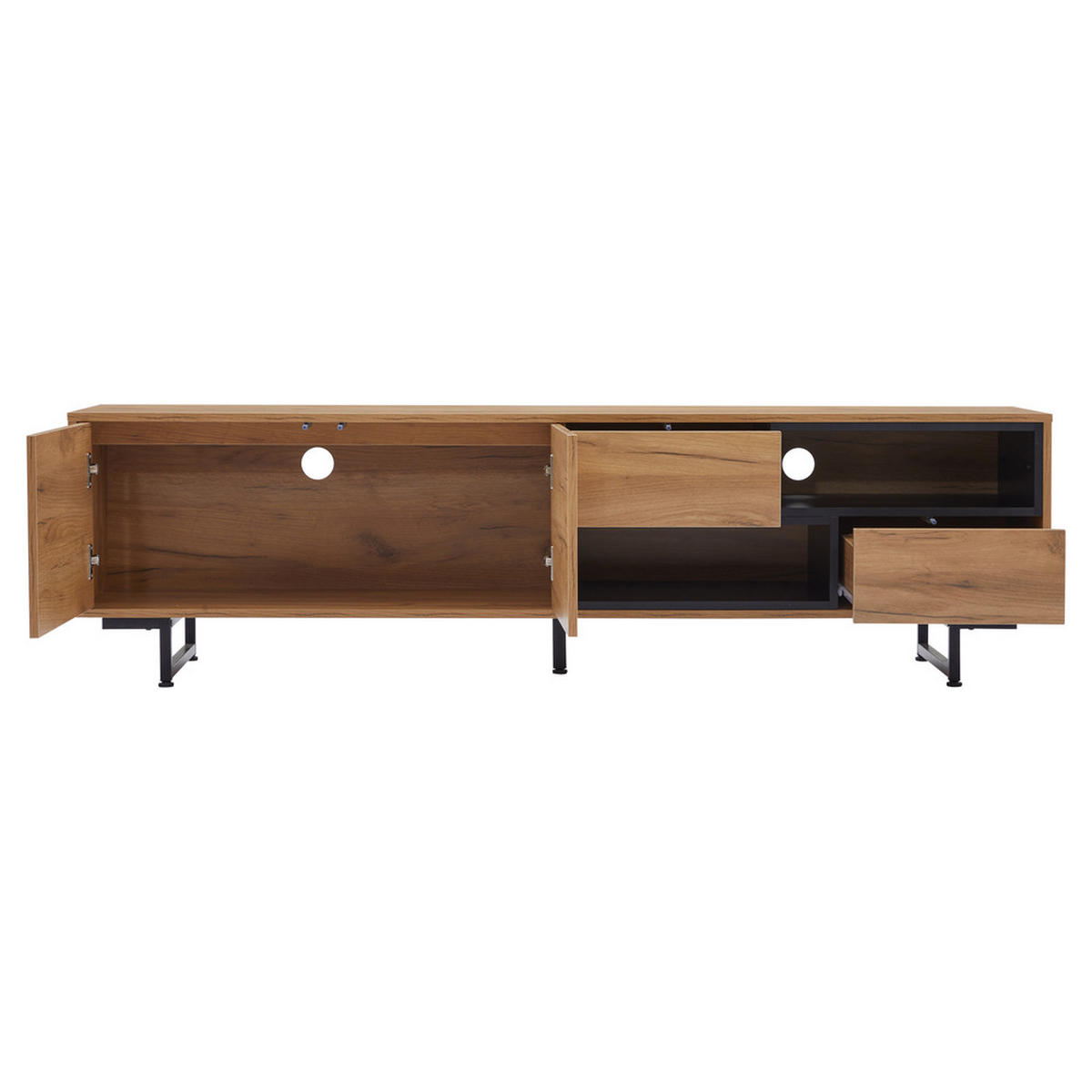 TV-SCHRANK 173x38cm Lowboard Holzspanplatte Stauraum bis 70 Zoll - Braun, Holz (46.36/27.94/57.15cm) - FLIEKS