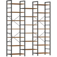 BÜCHERREGAL 7 Etagen Braun-Schwarz 24 x 152 x 217 cm - Braun, Holzwerkstoff (152/217/24cm)
