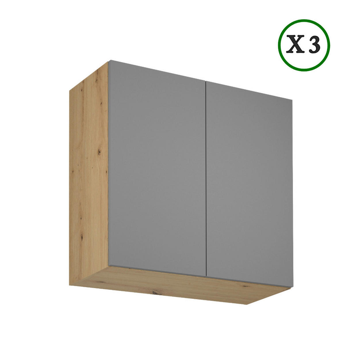 KÜCHENZEILE 360 cm - Langen K72-M360 R in Beige/Matt - Beige/Schwarz, Holz/Metall (360/248/58cm)