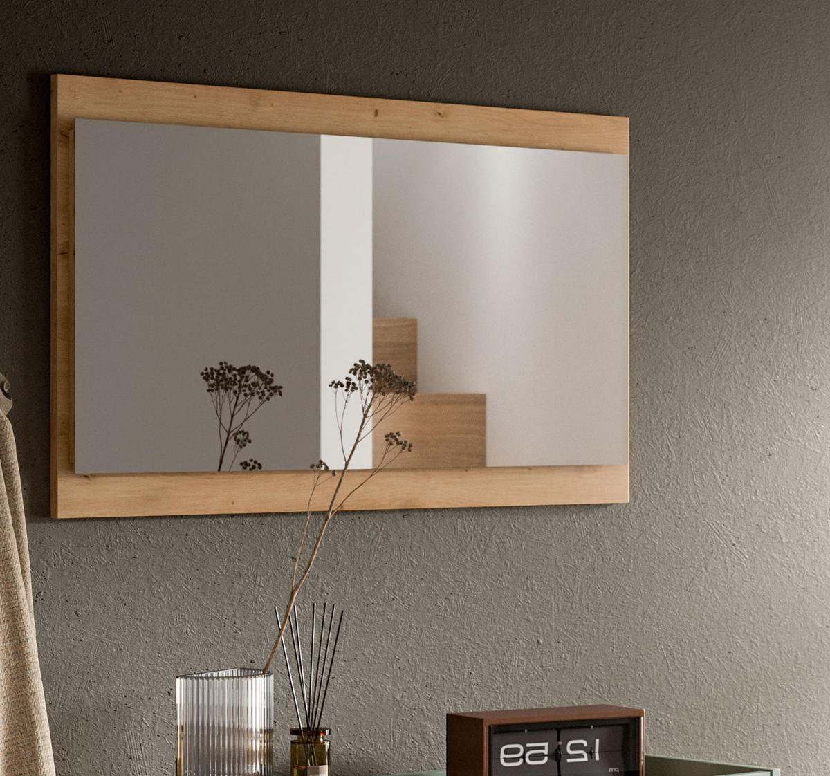 GARDEROBENSPIEGEL Artisan Eiche hängend, Wandspiegel 110 x 60 cm - Eiche Artisan, Glas/Holzwerkstoff (110/60/6cm) - Inn.Furn