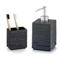 BADACCESSOIRES - Schiefer Optik, 2-teiliges Set - Schwarz, Stein (8/16/8cm) - Zeller Present