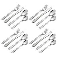 KINDERBESTECK Set 16-teilig Edelstahl Hammergriff ab 3 Jahre - Silberfarben, Metall