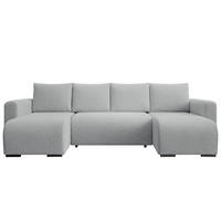 WOHNLANDSCHAFT DORA U mit Bettkasten und Schlaffunktion, U-Form, bequem - Grau, Textil (305/85/140cm) - Storez24