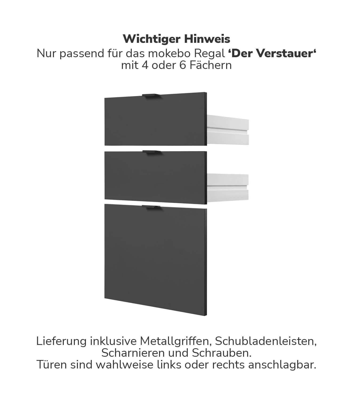 REGALEINSATZ Die Aufgeräumten - Anthrazit, Holzwerkstoff (41/68/2cm) - Mokebo