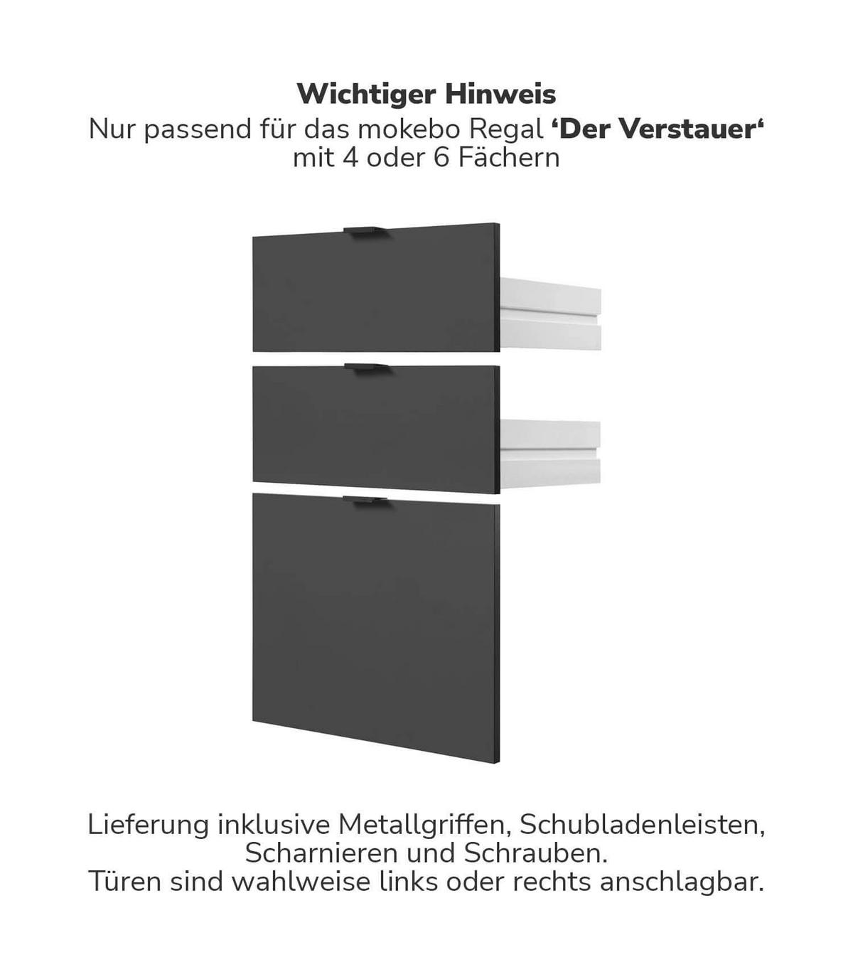 REGALEINSATZ Die Aufgeräumten - Anthrazit, Holzwerkstoff (41/68/2cm) - Mokebo