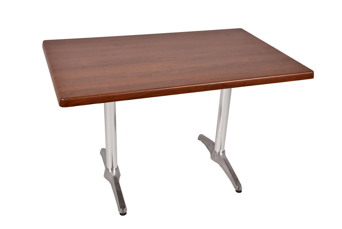 BISTROTISCH Serna 120x80cm Rechteckig Dunkelbraun Holz Cafétisch - Dunkelbraun, Holz (120/80/66cm) - DELUKE
