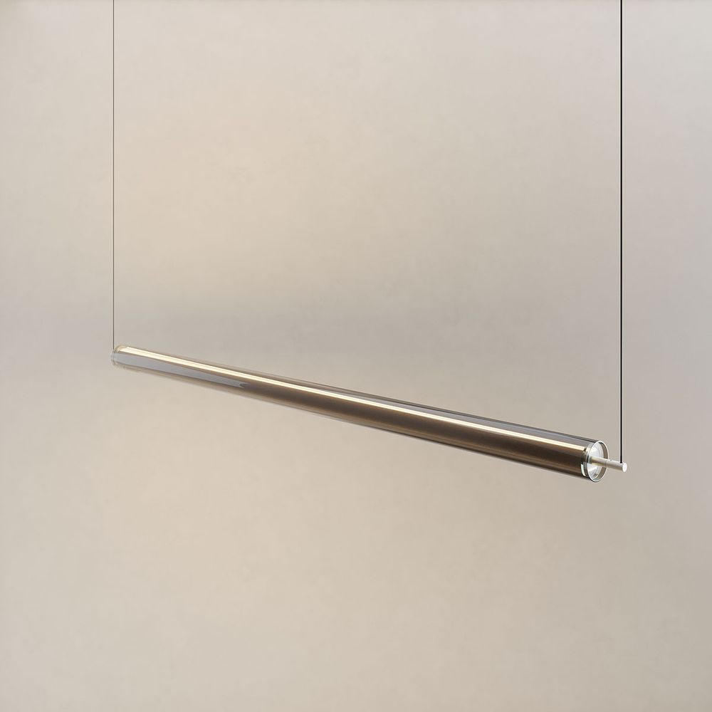 LED-HÄNGELAMPE Ranya Aluminium/Rauch 160cm - Alufarben, Glas (160/7/7cm) - s.luce