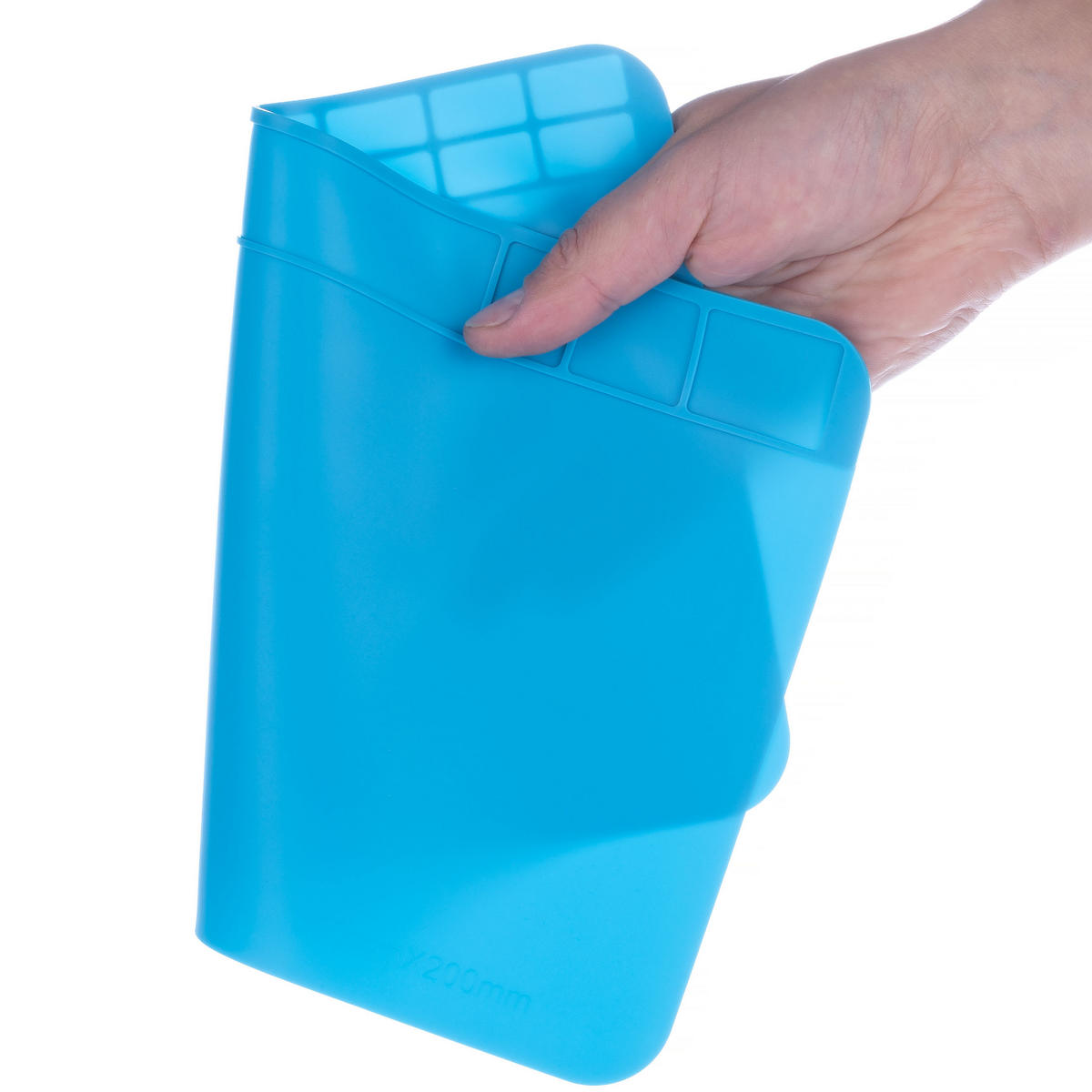 LÖTMATTE Universal - 300/200 mm, Silikon, hitzebeständig bis 500°C, ESD, Antirutsch, Organizer - Multicolor, Kunststoff/Metall (10/10/10cm)