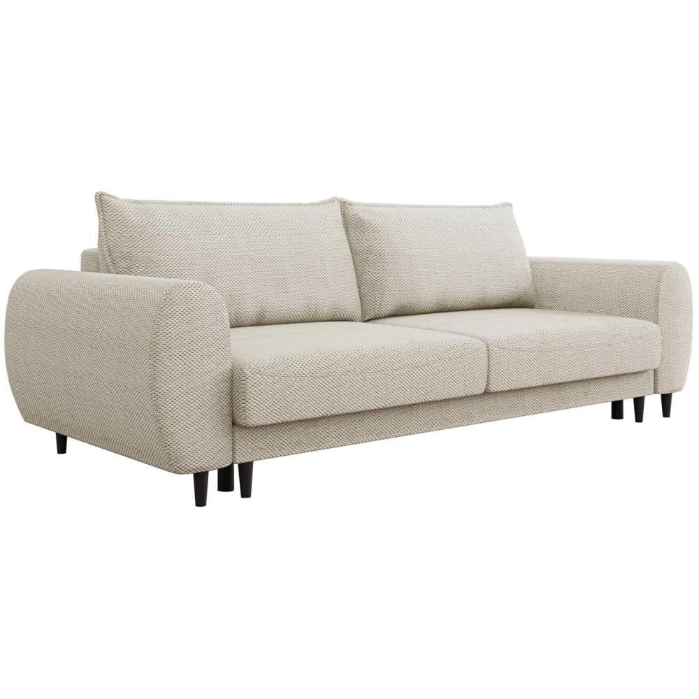 3-SITZER SCHLAFSOFA Cortez beige - Beige/Schwarz, Textil (251/76/95cm) - Beautysofa