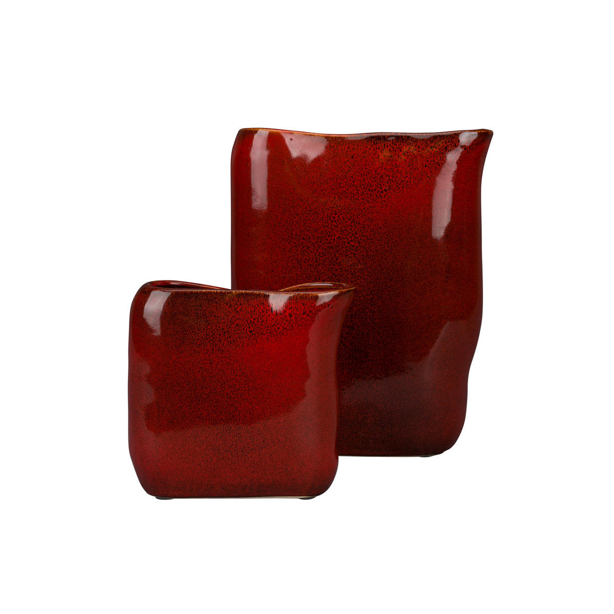 VASE Edna 24 cm Rot - Rot, Keramik (24cm) - Dutchbone