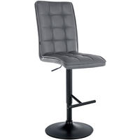 BARHOCKER Lederlook grau - Schwarz/Grau, Textil/Metall (45/112/54cm) - CLP