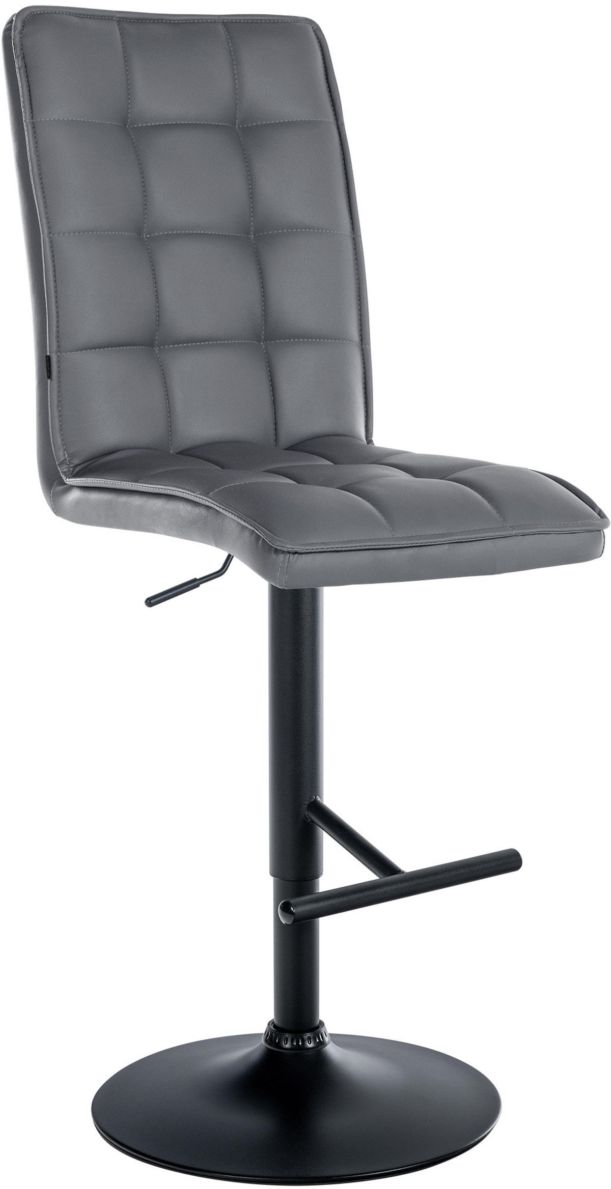 BARHOCKER Lederlook grau - Schwarz/Grau, Textil/Metall (45/112/54cm) - CLP