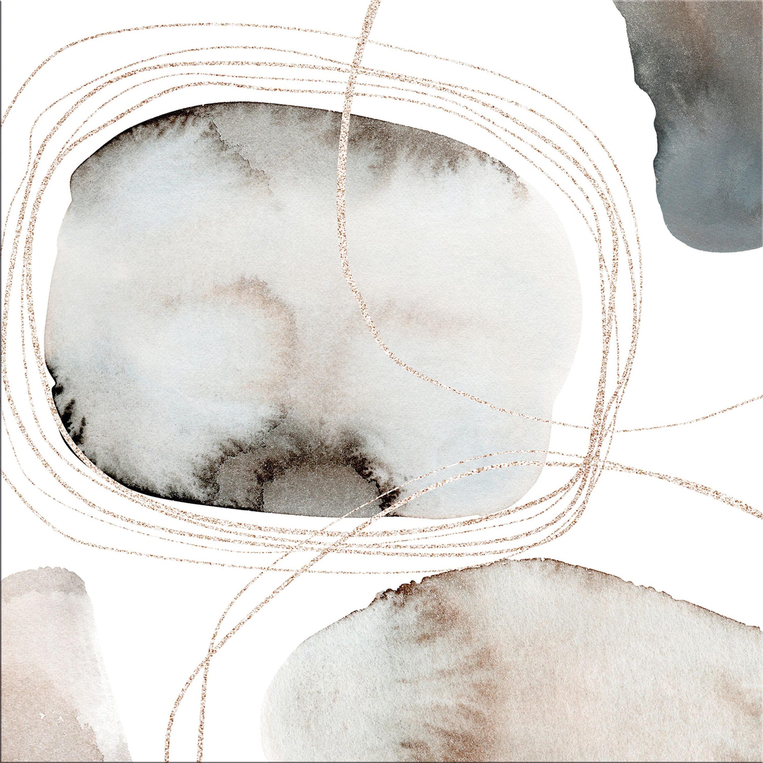 GLASBILD 50x50 cm abstrakt Aquarell - Beige/Weiß, Glas (50/50cm) - artissimo