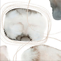 GLASBILD 50x50 cm abstrakt Aquarell - Beige/Weiß, Glas (50/50cm) - artissimo