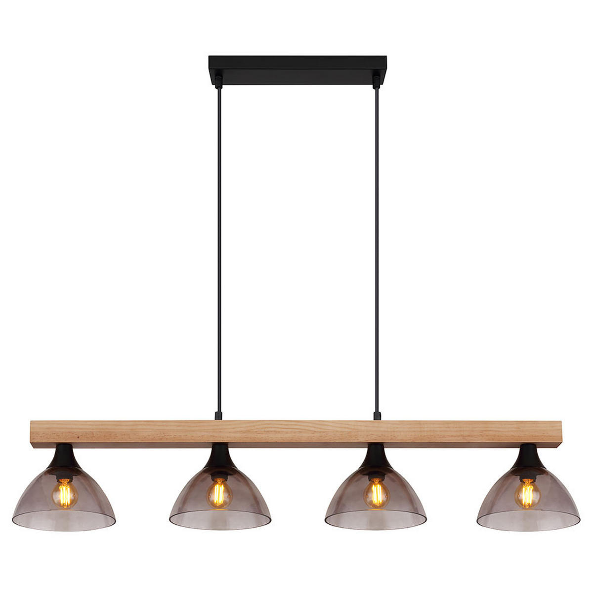 LED TISCHLEUCHTE Lindi Braun Holz Glas - Braun, Holz (96/17/150cm) - Globo Lighting