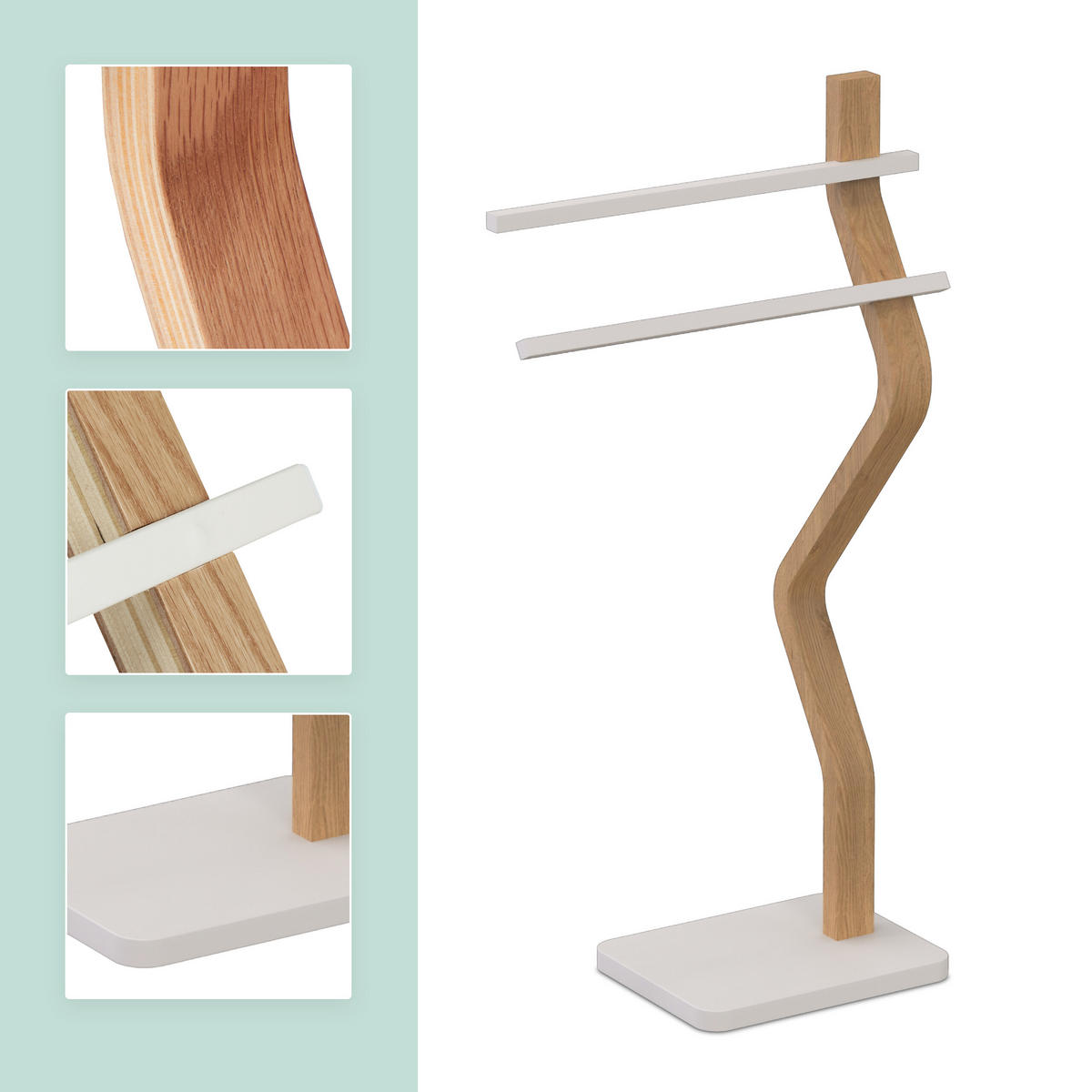 HANDTUCHSTÄNDER - Multicolor, Holz/Kunststoff (37/86/18cm) - Relaxdays