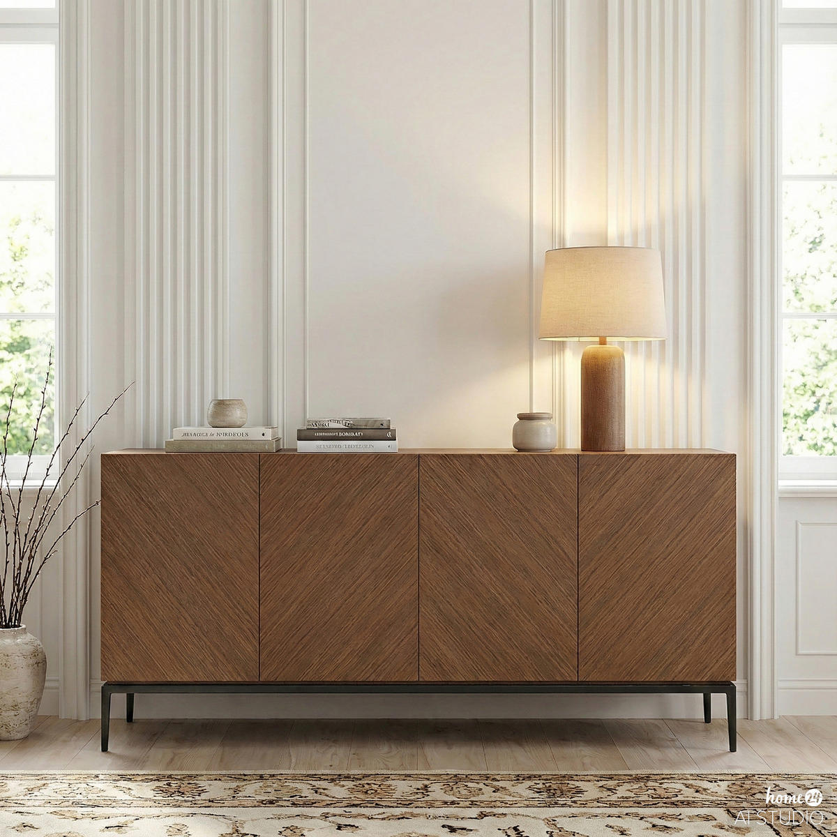 SIDEBOARD - Holzwerkstoff / Metall - Walnussfarben, Holzwerkstoff/Metall (180/75/40cm) - home24
