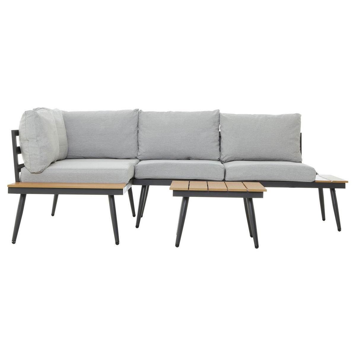 GARTENLOUNGE PAROS 2ER SET GRAU/BRAUN - Braun/Grau, Metall - CARO-Möbel