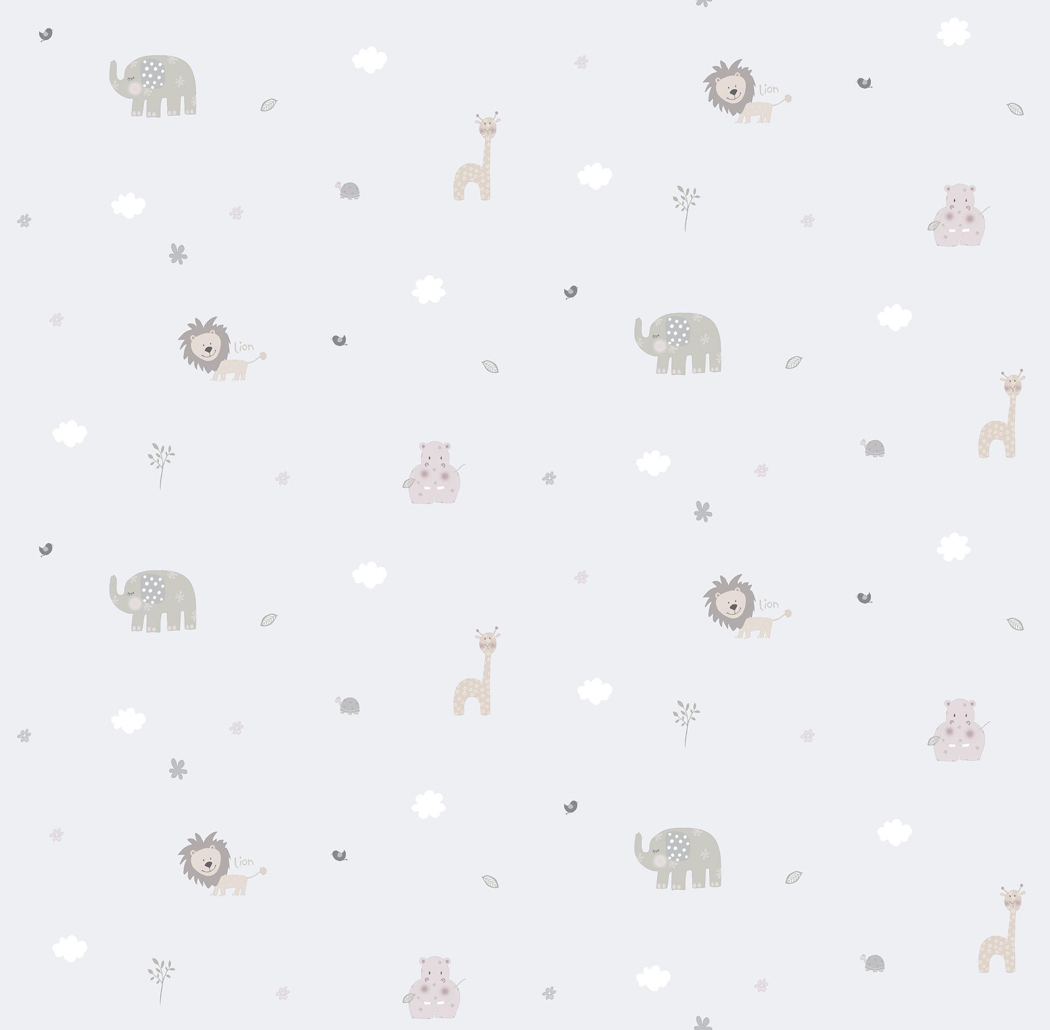 TAPETE Tiere 53 cm x 10 m - Grau, Papier (53/0.1cm) - Sanders & Sanders
