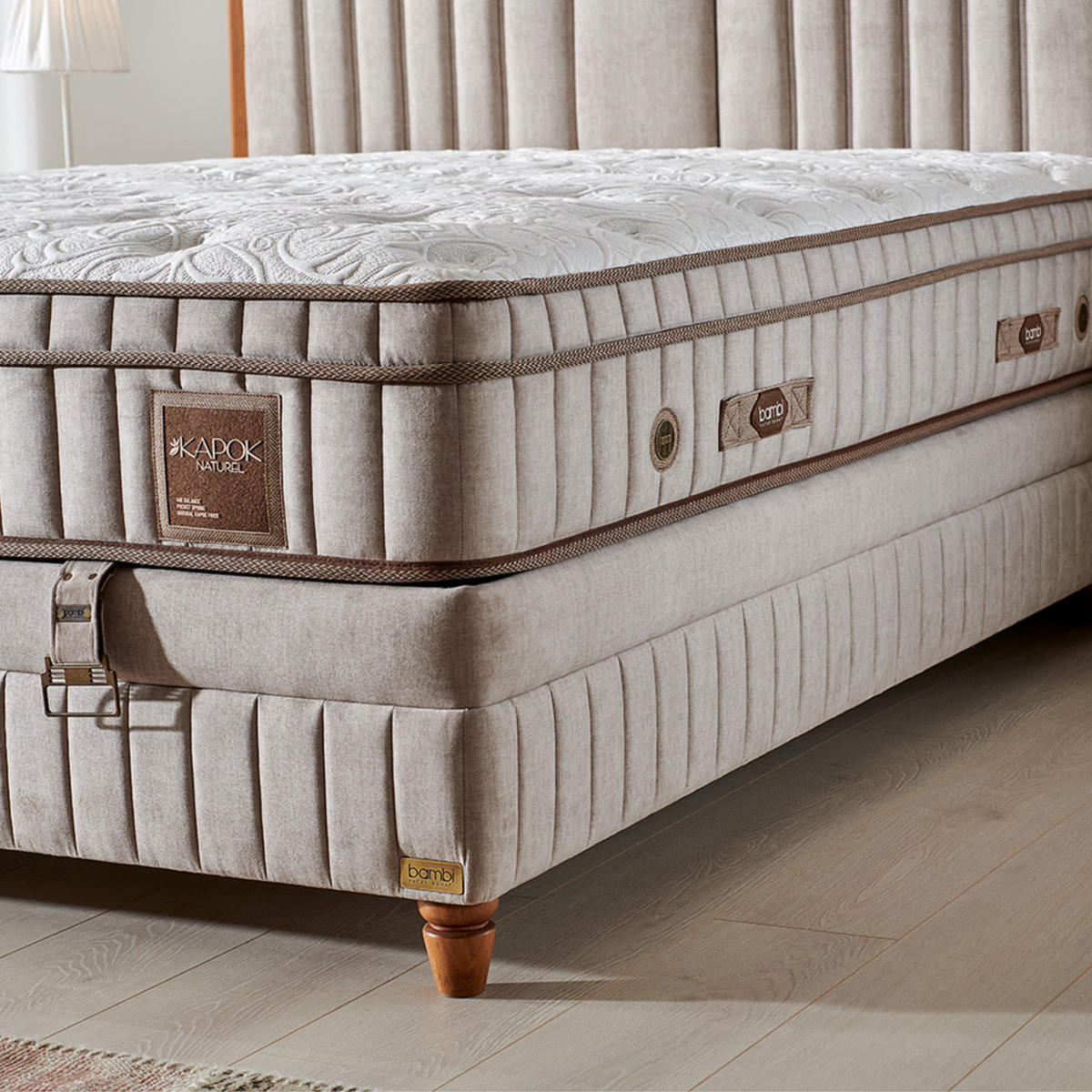 BOXBET 140x200 Kapok Naturel - Braun, Holz (140/200cm) - Bambi