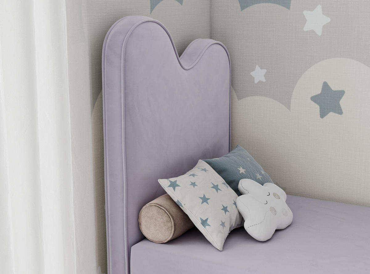 BOXBETT FLOW 90/180 Violett Velvet - H3 - Violett, Holz/Textil (90/180cm) - MKS
