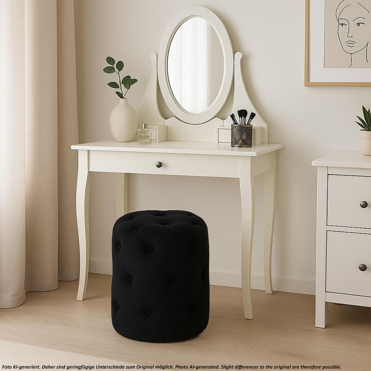 HOCKER Schwarz - Schwarz, Textil (39/42/39cm) - MCW