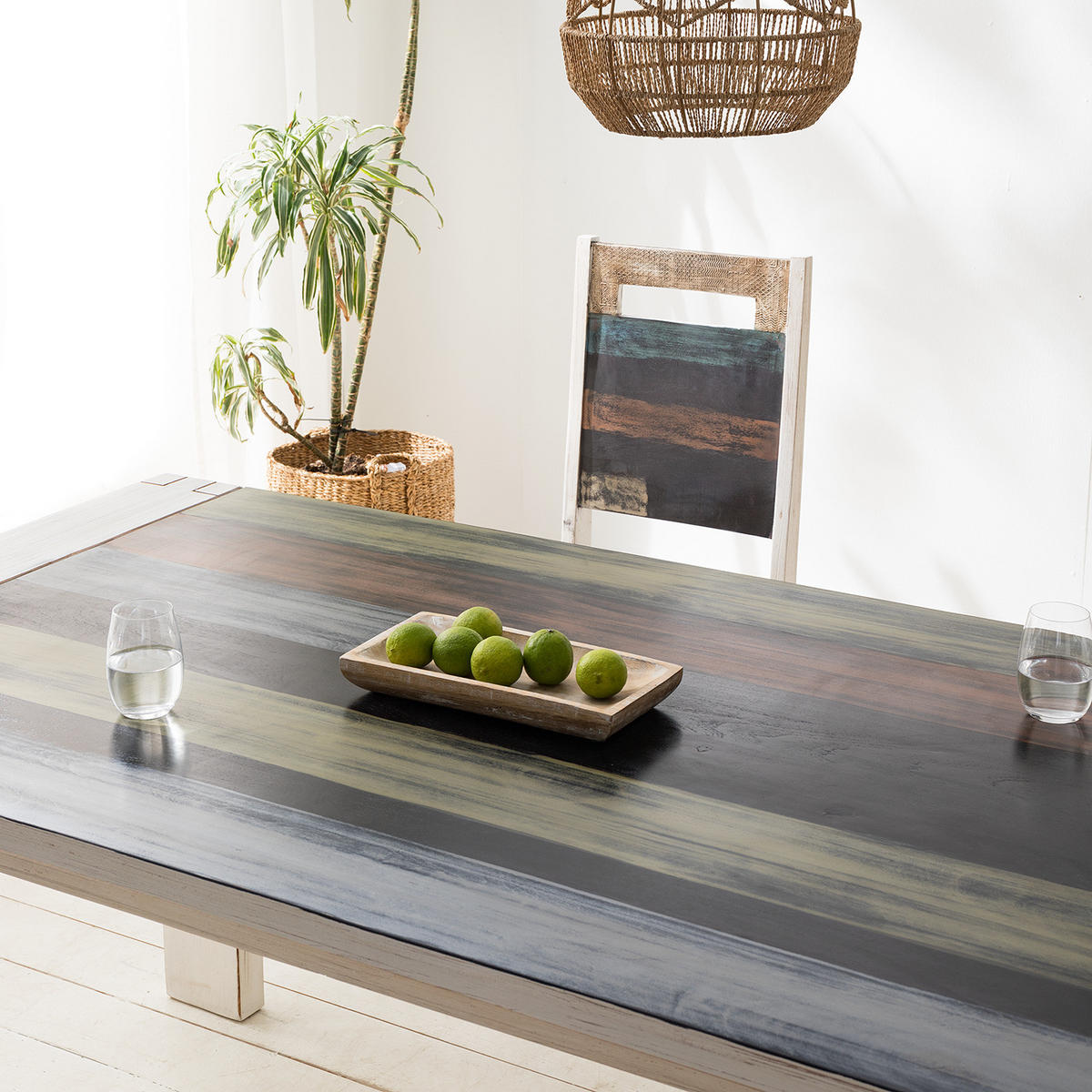 ESSTISCH - Mango teilmassiv - Mango Vintage Weiß - Multicolor, Holz/Holzwerkstoff (90/175/76cm) - home24